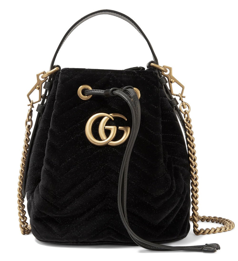 GG Marmont leather-trimmed 1061448