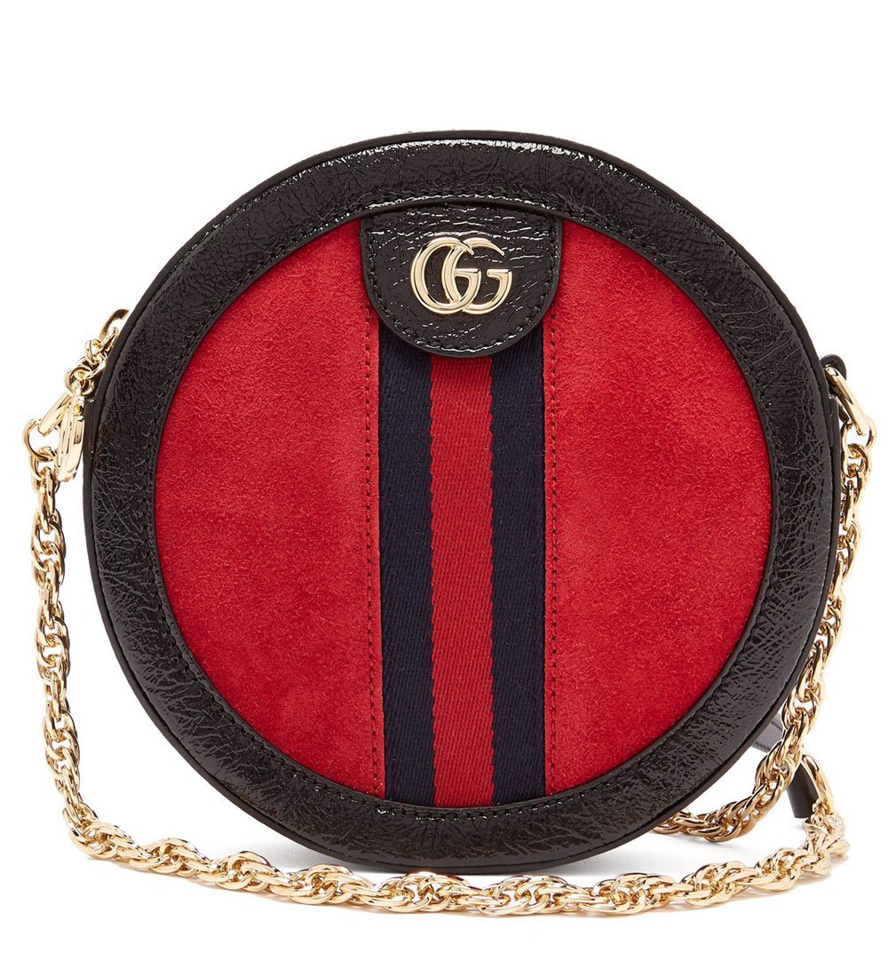 Ophidia GG leather and suede cross-body 247435