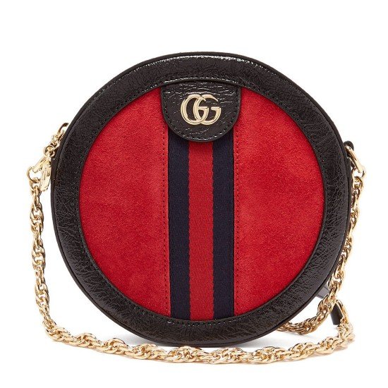 Ophidia GG leather and suede cross-body 247435