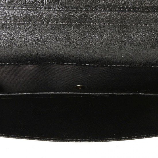 Black Embossed Leather B5713