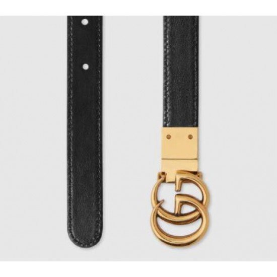 Double G buckle double-sided narrow belt