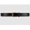 Leather belt with striped web detail