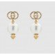 Interlocking Double G Pearl Earrings