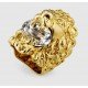 Lion head ring with crystal