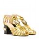 Gucci Embellished metallic leather sandals Gold