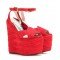 Gucci Suede platform sandals Red