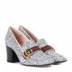 Gucci Glitter loafer pumps Argento