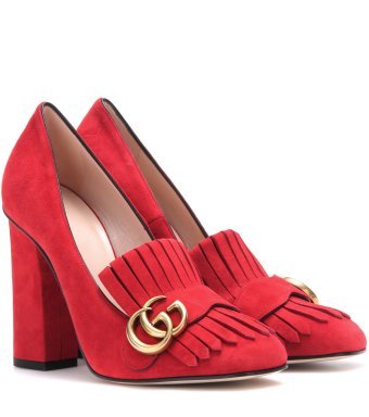 Gucci Suede loafer 10.5cm pumps Red