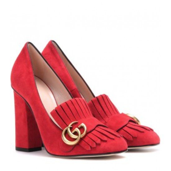 Gucci Suede loafer 10.5cm pumps Red