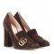 Gucci Suede loafer 10.5cm pumps Cocoa