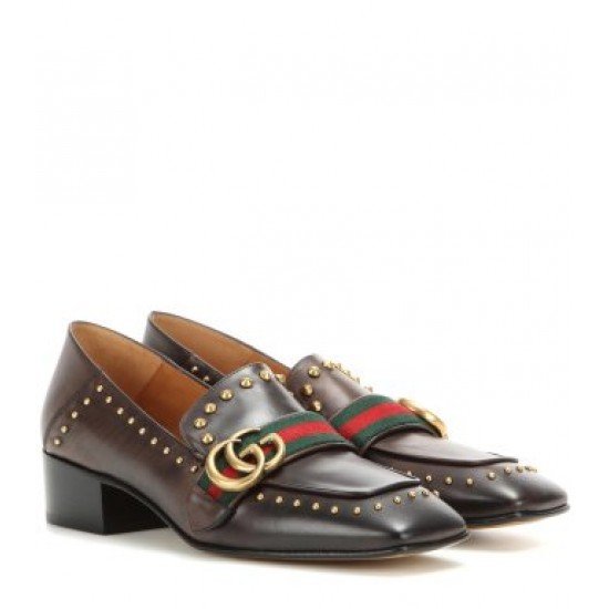 Gucci Embellished leather loafers Black