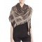 GG Metallic Pattern Shawl Natural-Brown