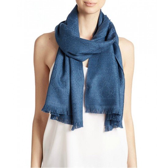 GG Pattern Scarf Blue N408705032287