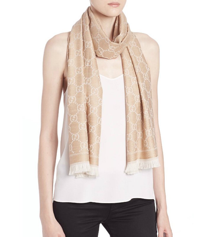 GG Pattern Scarf Ecru Beige N4087050322872