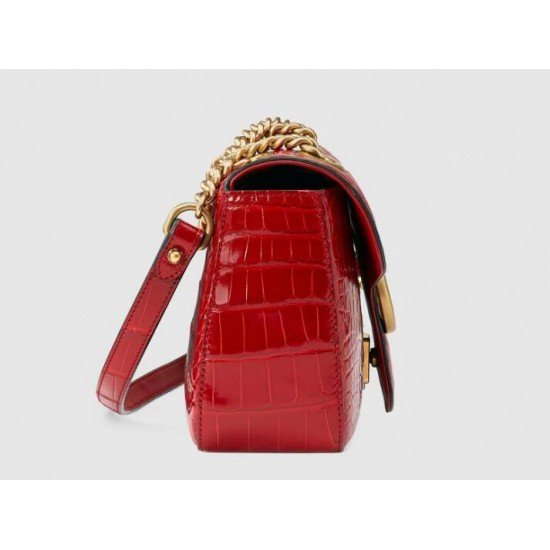 GG Marmont Red Alligator Small