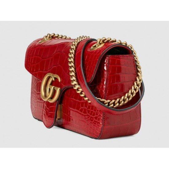 GG Marmont Red Alligator Small