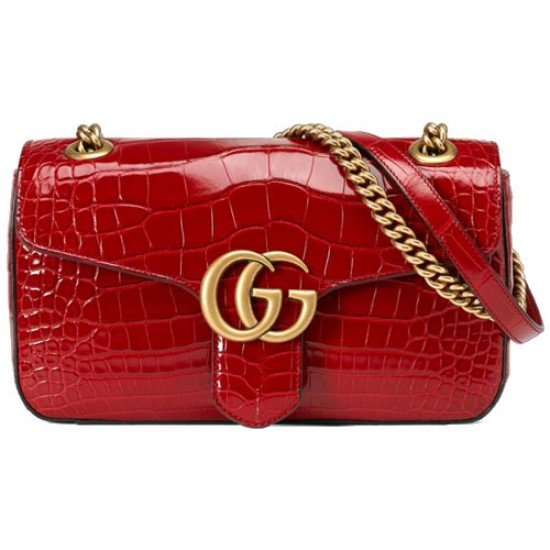 GG Marmont Red Alligator Small