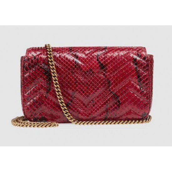 GG Marmont Red Python Super Mini