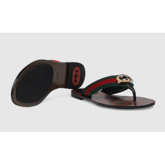 GG webbing flip flops 612138