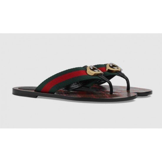 GG webbing flip flops 612138