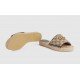 Women GG Quilted Canvas Straw Sandals 620120