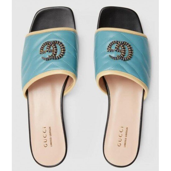 GG light blue slippers 663879 C9D10 9360