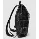 Gucci GG print embossed backpack black patent leather