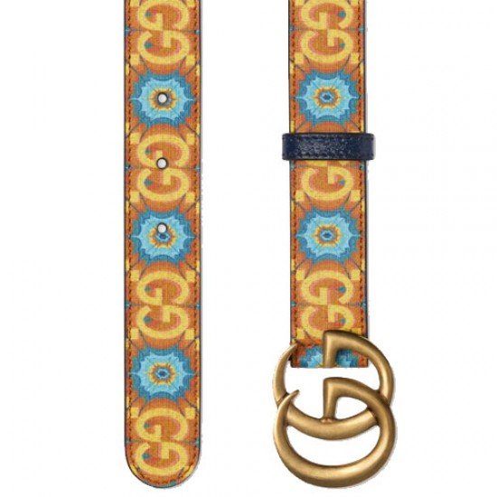 Gucci Blue orange canvas belt