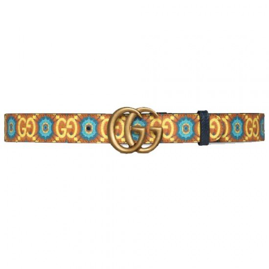 Gucci Blue orange canvas belt