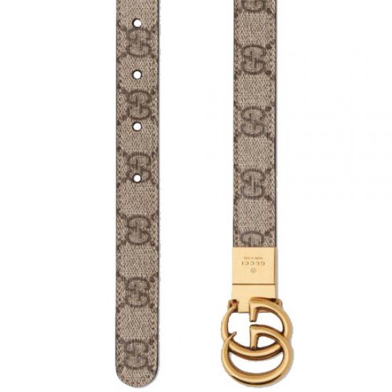 Gucci buckle double-sided narrow belt black