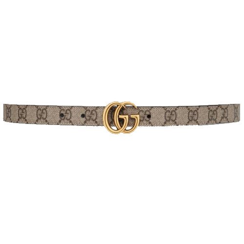 Gucci buckle double-sided narrow belt black