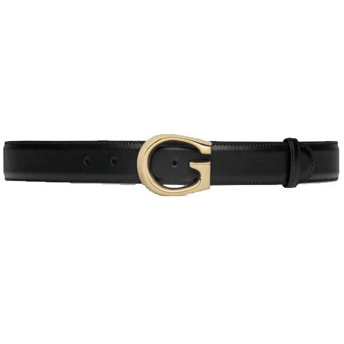 Gucci G buckle narrow belt black 3cm