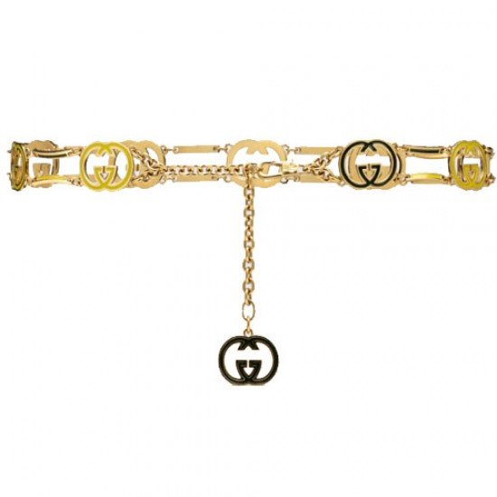 Gucci interlocking gold chain belt