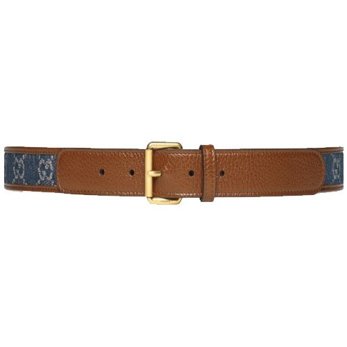 Gucci blue GG denim square fabric belt