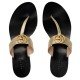 Double g shape leather clip toe sandals