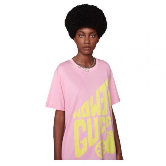 Lemon Gucci printed cotton T-shirt