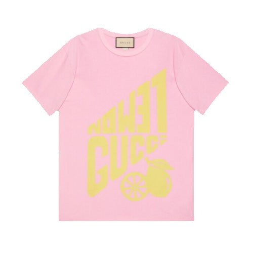 Lemon Gucci printed cotton T-shirt