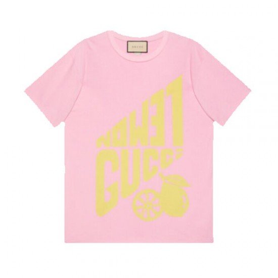 Lemon Gucci printed cotton T-shirt