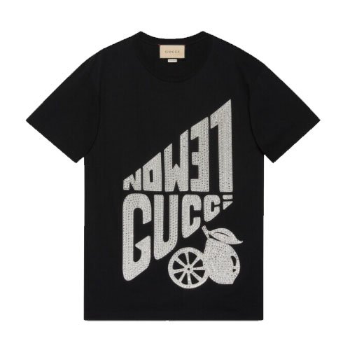 Crystal lemon Gucci printed cotton T-shirt