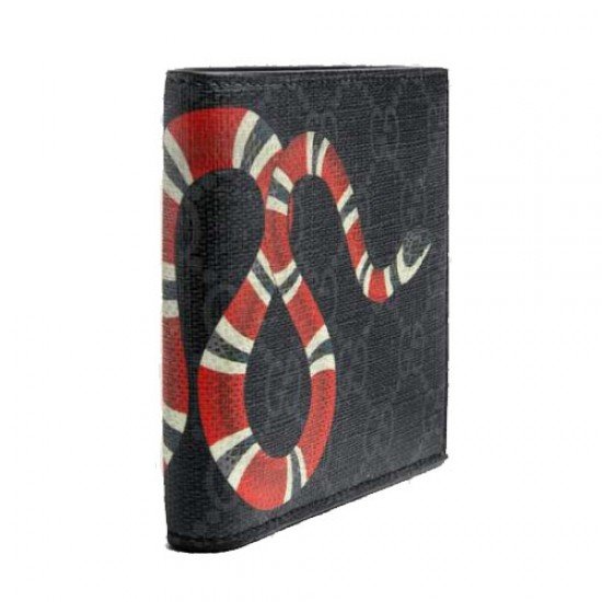 Coral snake print GG Supreme canvas wallet