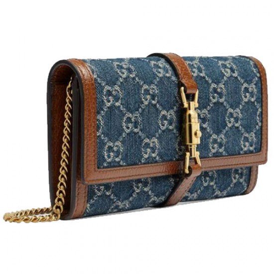 GG Denim Jackie 1961 Chain Wallet