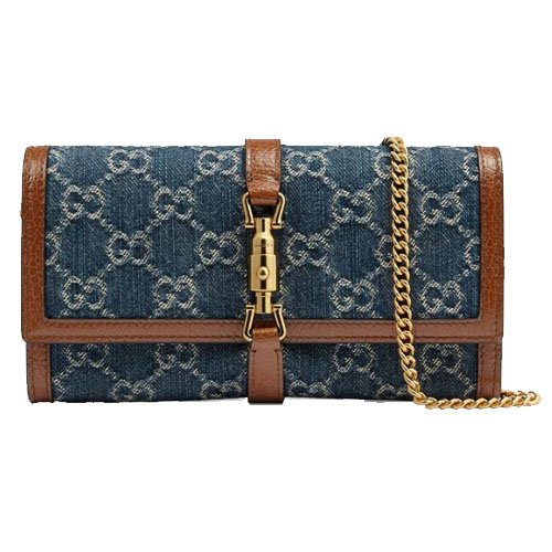 GG Denim Jackie 1961 Chain Wallet