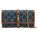 GG Denim Jackie 1961 Chain Wallet