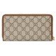 GG Supreme Full Zip Wallet Beige Ebony