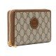 GG Supreme Full Zip Wallet Beige Ebony