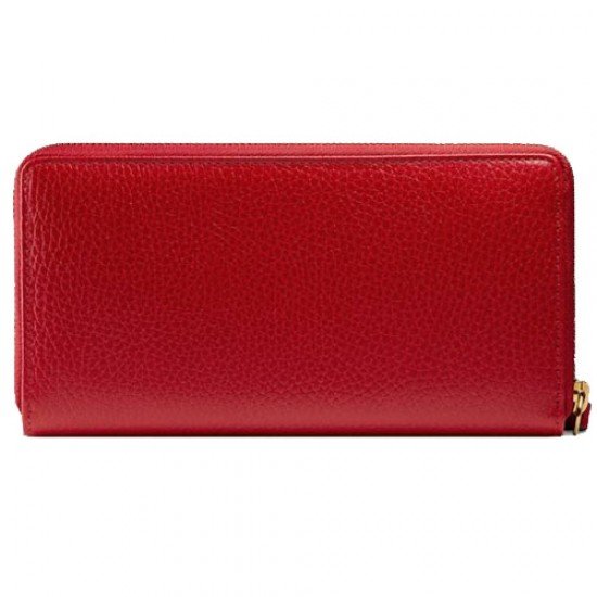 Leather Full Zip Red Wallet