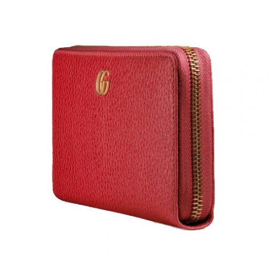 Leather Full Zip Red Wallet