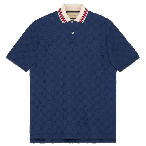 GG Stretch Cotton Polo Shirt Dark Blue