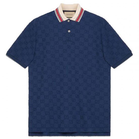 GG Stretch Cotton Polo Shirt Dark Blue