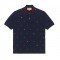 Gucci Embroidered Polo Shirt Navy